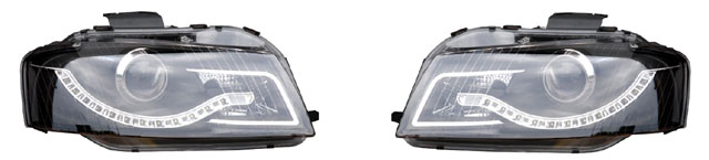 Headlights for Audi A3 8P (2003 - 2007) - Black Lens Housing