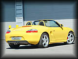 rear perspective on bodykit styling for porsche boxster