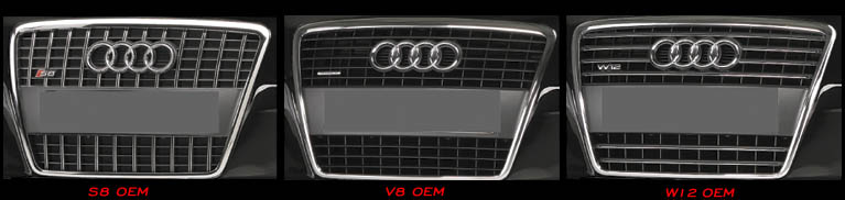 Choice of Audi OEM grills to complement styling kit by Hofele Design