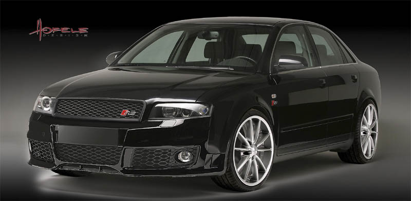 Photo of an Audi A4 modified to RS4 Look illustrated with RS Grill and RS Badging