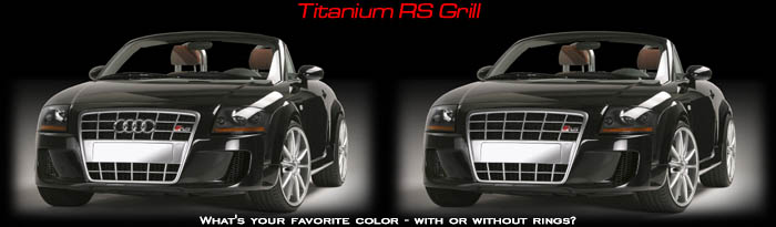Titanium RS Grill pictured with and without "Four Rings"