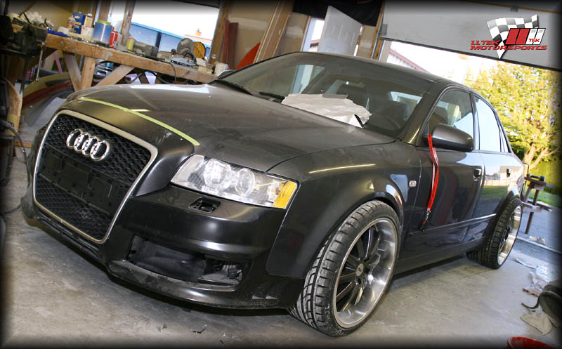 Photo of Tuner's Audi A4 B6 - RS Four look conversion in progress.