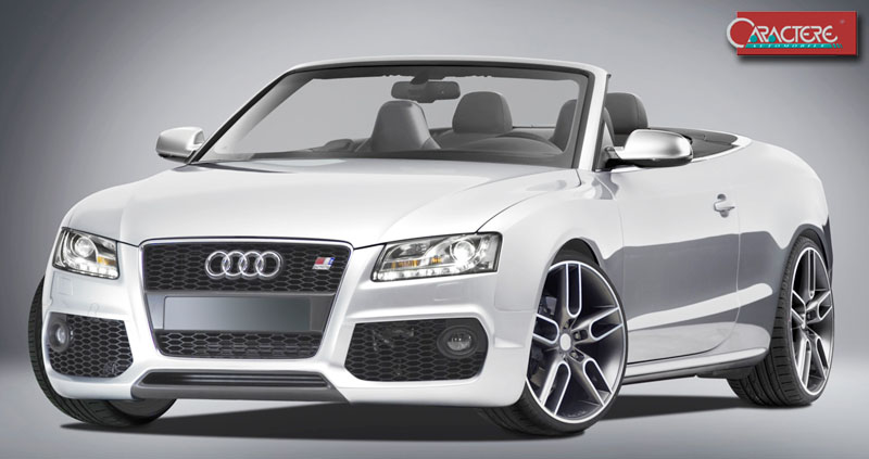 Caractere aftermarket options for the Audi A5 feature front bumper, grill and rear valance