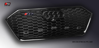 image audi a7 grille in gloss black mesh and gloss black frame
