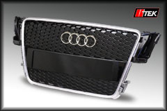 silver frame glossy black mesh grille for the A5