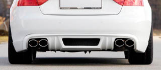 rear valence with quad tip exhaust option