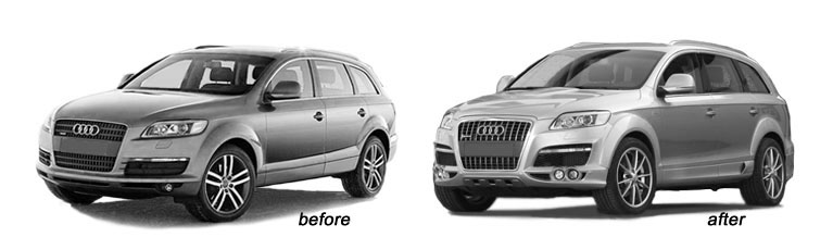 Comparison image of Stock Q7 and Styling from Hofele Design