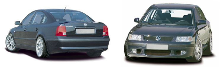 front and rear perspectives on modified VW Passat 3B
