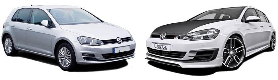 comparison oem golf 7 to tuned mk7 golf by caractere