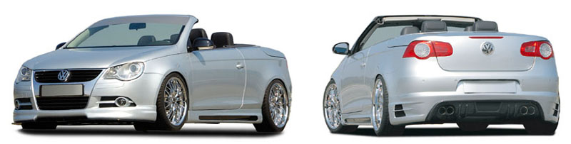 Rieger Body Kit Styling for the Volkswagen Eos 1F - front and rear elements.
